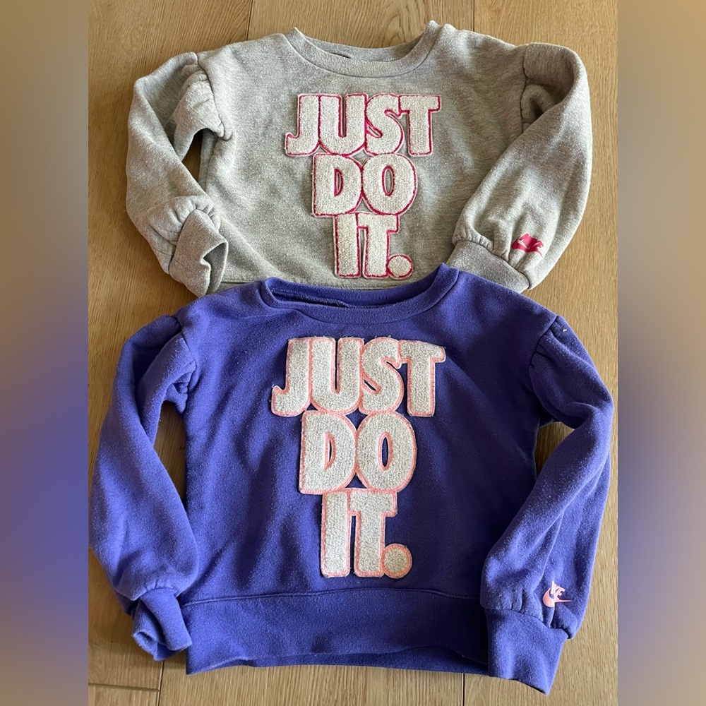 Nike Kids Pullover Sweatshirt Duo in Purple and Gray